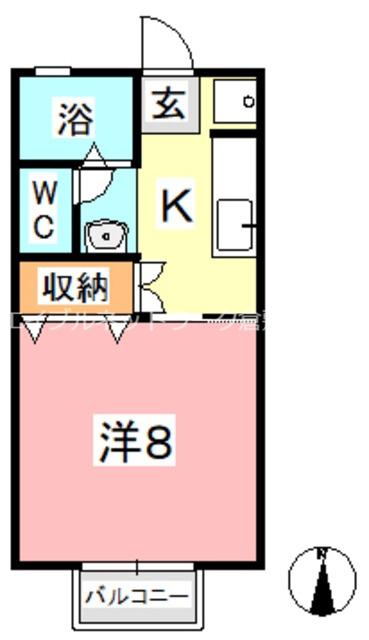 セゾン和気 A(1K/1階)の間取り写真