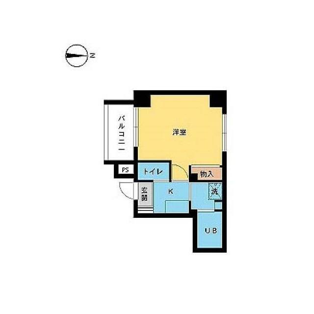 スカイコート渋谷初台(1K/6階)の間取り写真