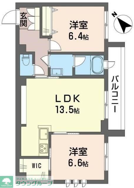 トリシューラ タキザカ(2LDK/2階)の間取り写真