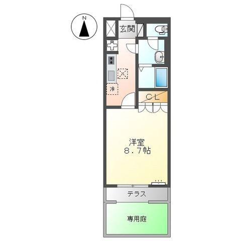 GRANDIR(1K/2階)の間取り写真