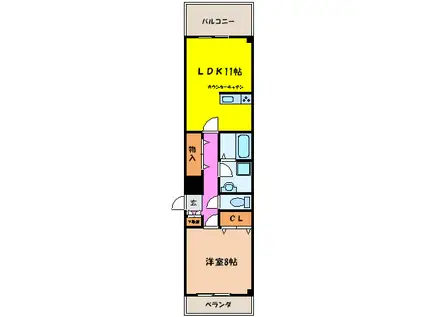 クレアメゾン(1LDK/1階)の間取り写真