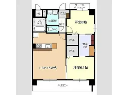 コンフォート・トリア(2SLDK/2階)の間取り写真