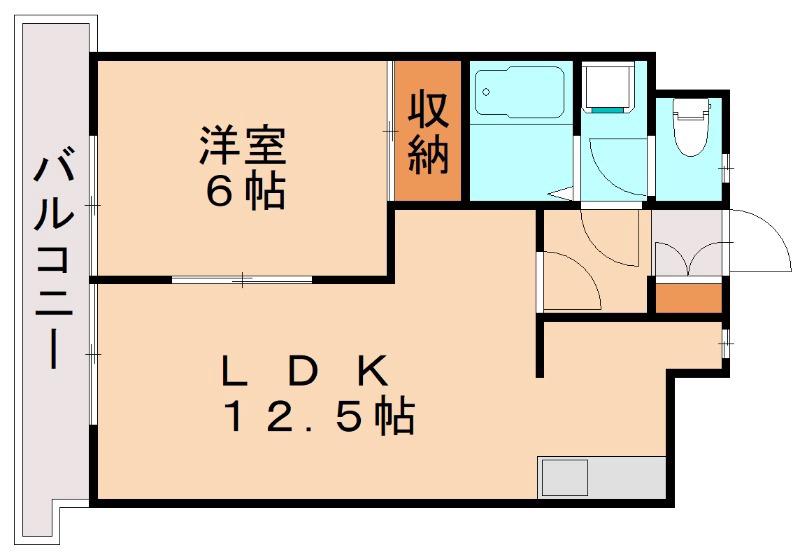 シャトレ岸の浦(1LDK/2階)の間取り写真