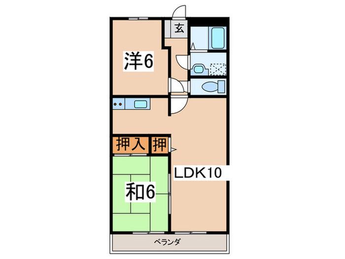 ファミールKOWA(2LDK/3階)の間取り写真