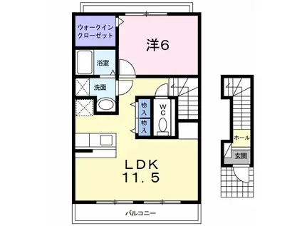 カーサ プリメラ202(1LDK/2階)の間取り写真