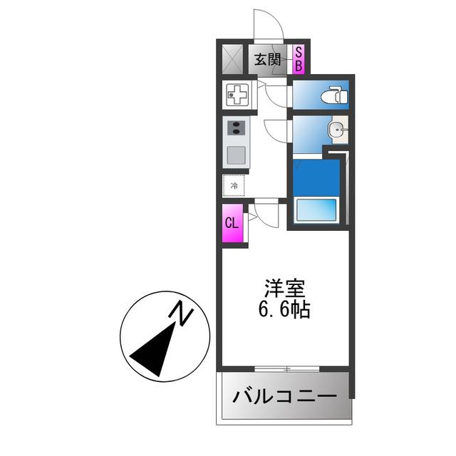 S-RESIDENCE堺湊駅前AZURE(1K/8階)の間取り写真