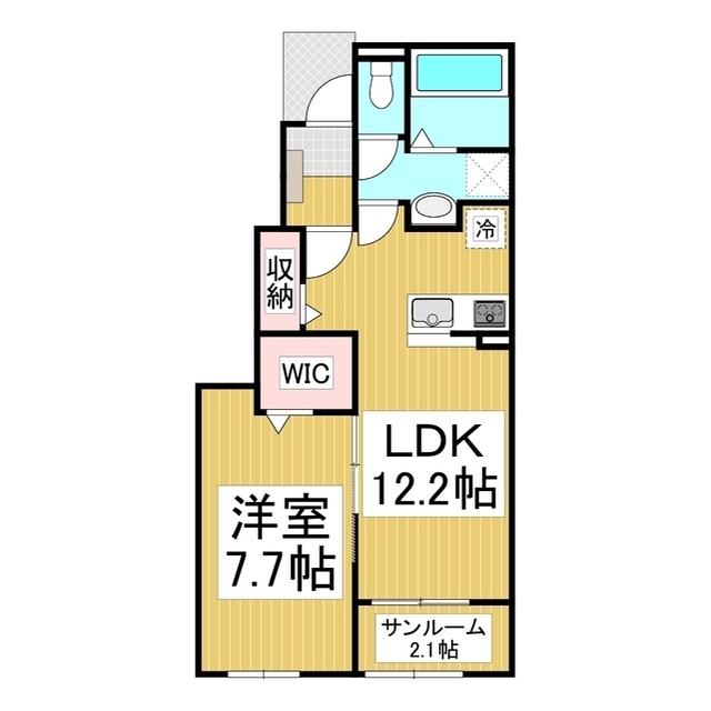 ソラティオ(1LDK/1階)の間取り写真