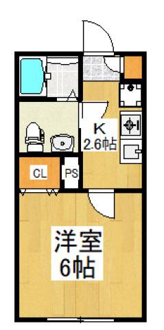 イーストピア秋津(1K/2階)の間取り写真