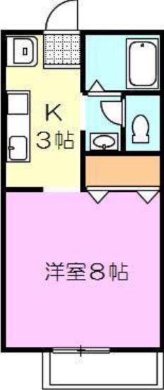 フリーダムA棟(1K/2階)の間取り写真