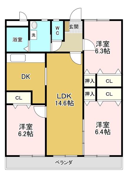 アマデトワール(3LDK/3階)の間取り写真