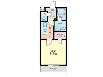小田急小田原線 渋沢駅 徒歩13分 4階建 築4年(1K/2階)の間取り写真