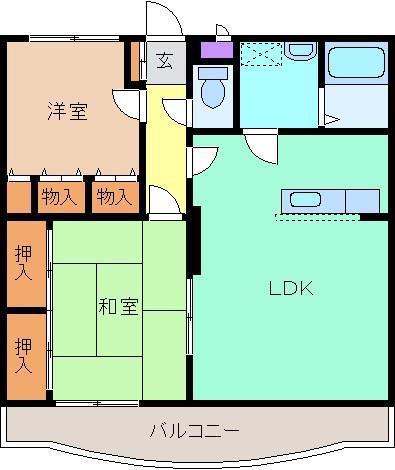エスポワールM(2LDK/2階)の間取り写真