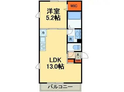 アークブリス(1LDK/3階)の間取り写真