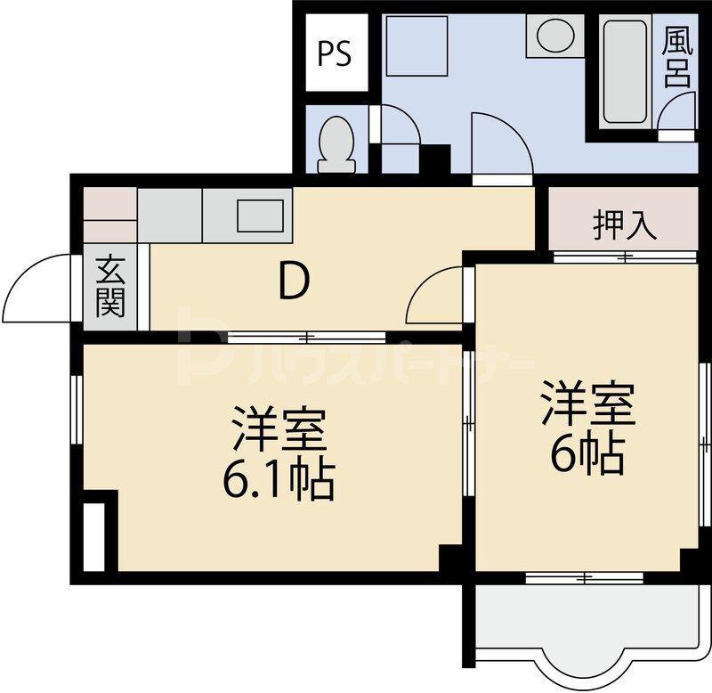 北赤羽マンション(2K/1階)の間取り写真