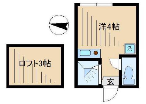 フェリスシトロン(ワンルーム/1階)の間取り写真