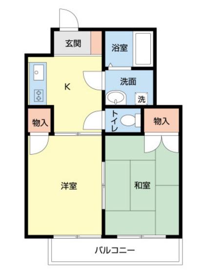 河本マンション(2DK/4階)の間取り写真