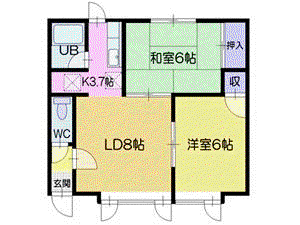 ウエストサイドテラス(2LDK/2階)の間取り写真