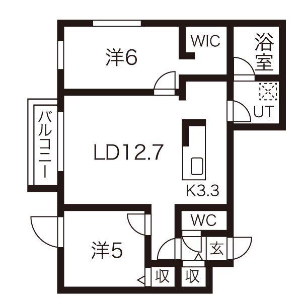 BARNEYS FORTUNATO(2LDK/4階)の間取り写真