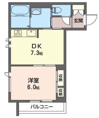 LES SAISONS NOGATA(1DK/2階)の間取り写真