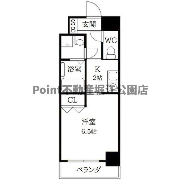 I CUBE深江橋(1K/2階)の間取り写真