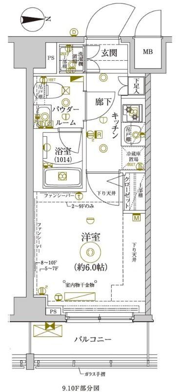 レアライズ新丸子(1K/10階)の間取り写真