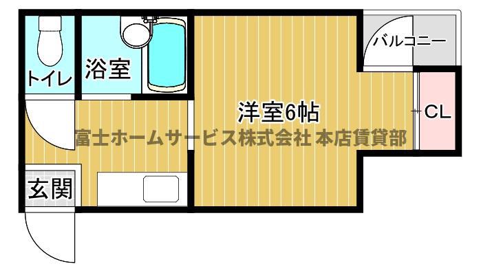 プレアール遠里小野(ワンルーム/4階)の間取り写真