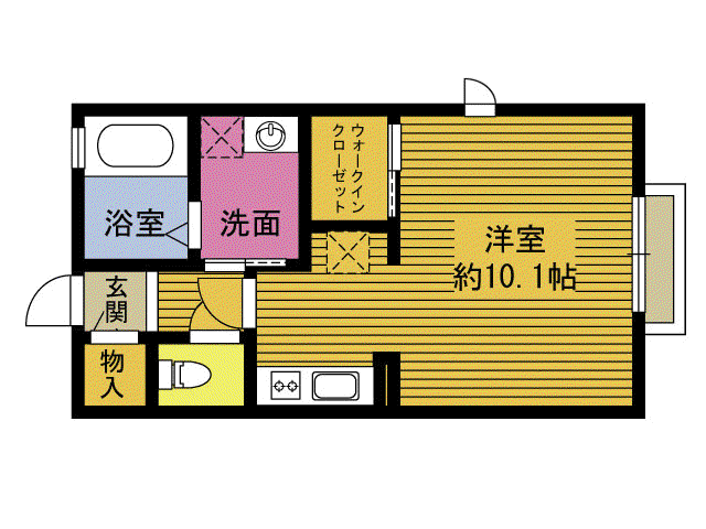 テラフル市浜ABC(ワンルーム/2階)の間取り写真
