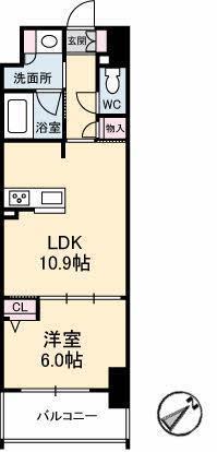 シャーメゾンステージ呉中央(1LDK/4階)の間取り写真