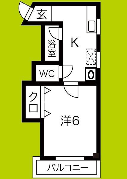 豊グランドハイツ(1K/5階)の間取り写真
