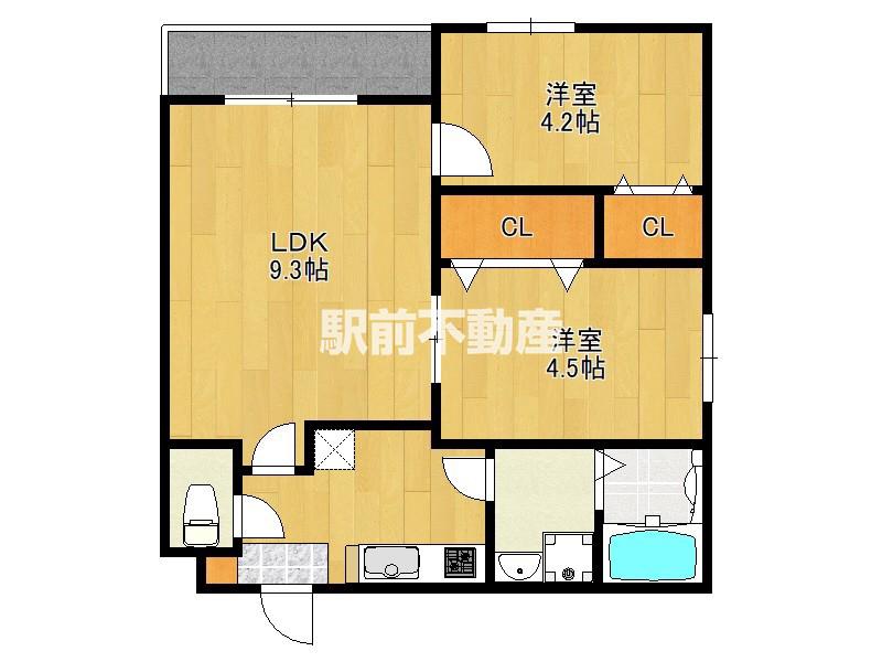 MAISON DE ROKU(2LDK/3階)の間取り写真