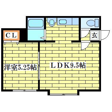 こぉぽらす31(1LDK/2階)の間取り写真