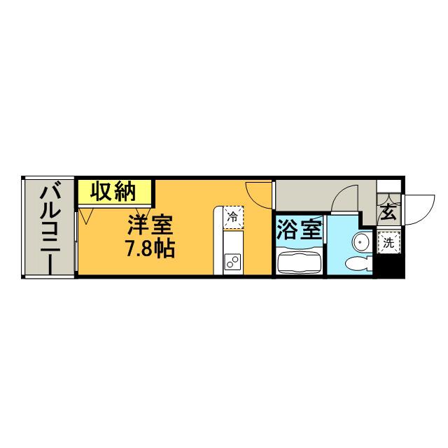 ギャランティー21博多NO66(1K/6階)の間取り写真