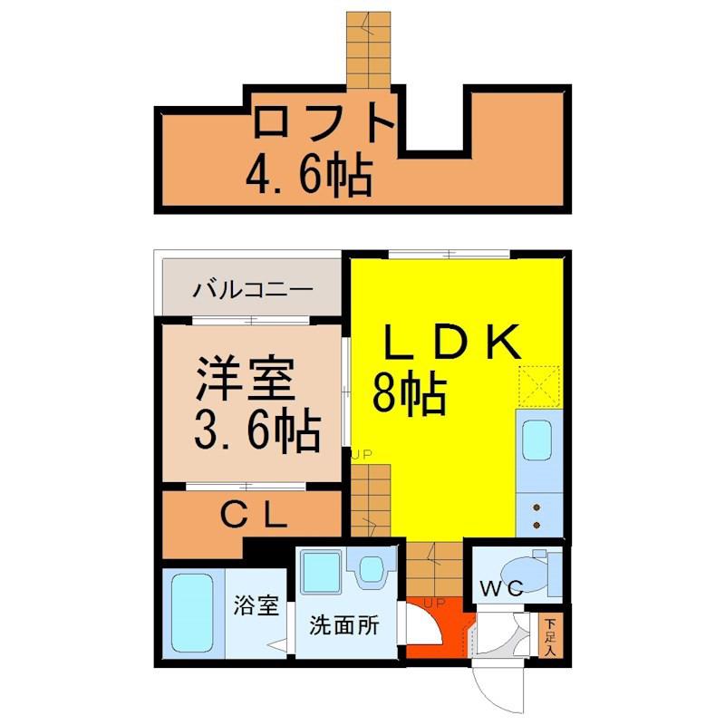 プルミエール中村(1LDK/1階)の間取り写真