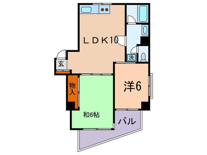 グリーンヒル文京(2LDK/6階)の間取り写真