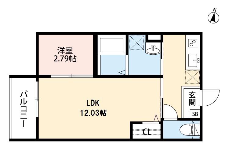CASA VIVACE 北野田(1LDK/1階)の間取り写真