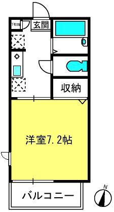 アクシーズ東大宮(1K/1階)の間取り写真