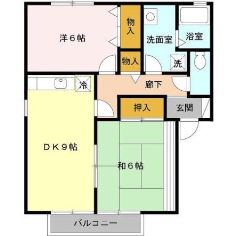 ロイヤルガーデンM・B棟(2DK/2階)の間取り写真