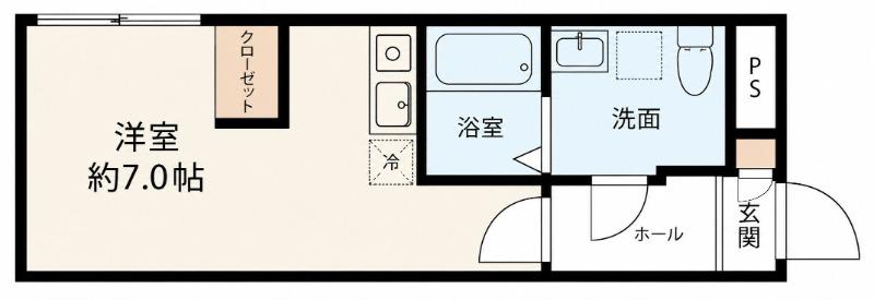 フラット富久町(ワンルーム/3階)の間取り写真