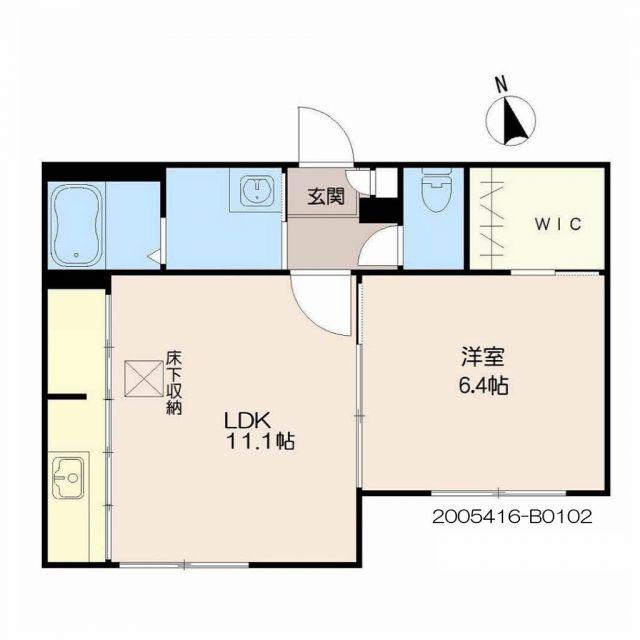 カーサ森  弐番館(1LDK/1階)の間取り写真
