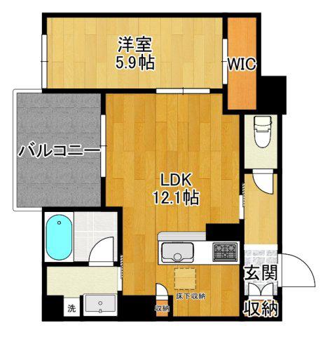 シャーメゾンエラブル梅田北(1LDK/1階)の間取り写真