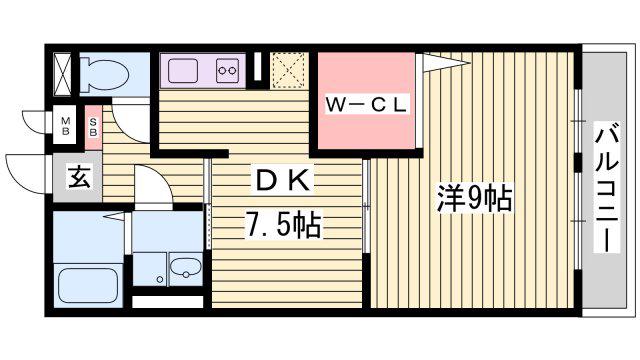 サンテ・レザンジュ A棟(1DK/3階)の間取り写真