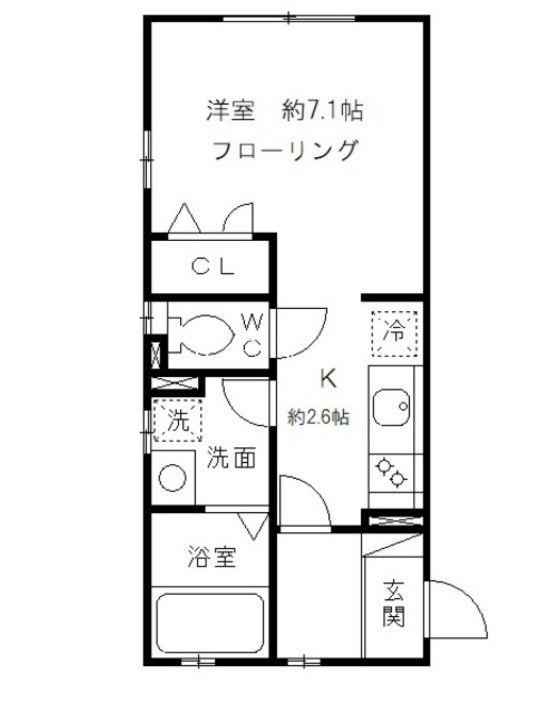 SKY TERRACE NISHIAZABU(1K/2階)の間取り写真