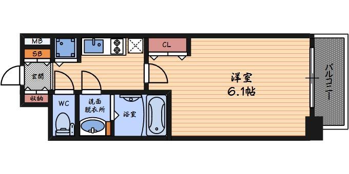 ララプレイス梅田西イルミナーレ(1K/10階)の間取り写真