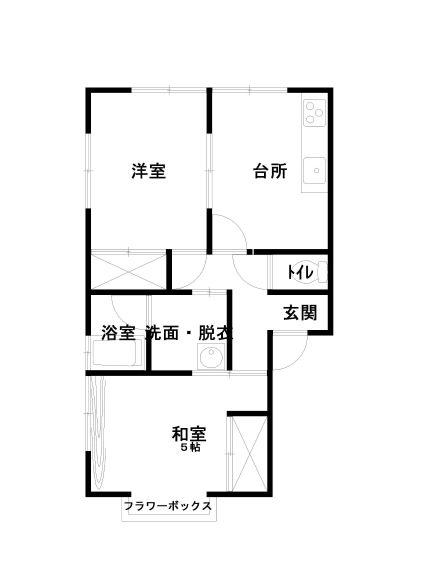 サンライフCITY(2DK/2階)の間取り写真