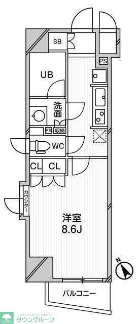 デュオステージ後楽園(1K/4階)の間取り写真