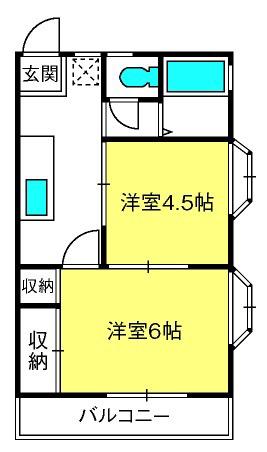 サンハイムY&Y(2K/2階)の間取り写真