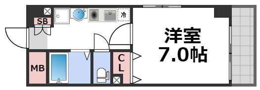 ブリリアントコート心斎橋イースト(1K/8階)の間取り写真