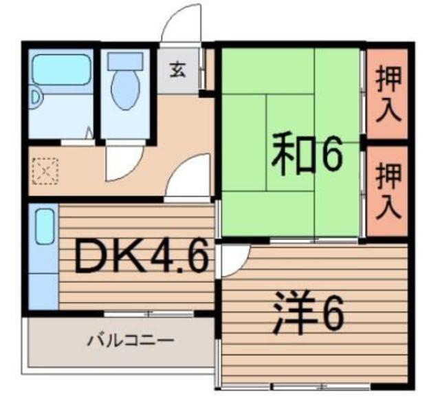 カサベルデセヒア(2DK/3階)の間取り写真