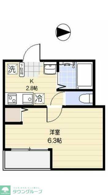 ミライエ大島(1K/1階)の間取り写真
