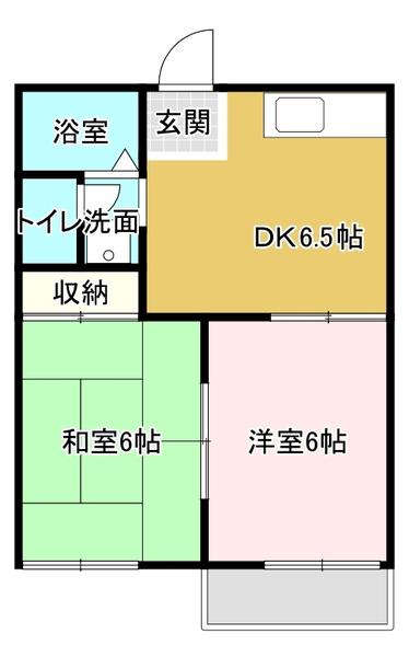 フレグランス美坂 B(2DK/1階)の間取り写真